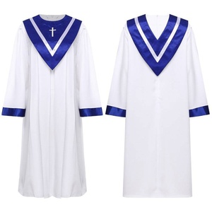 Robes de chœur unisexes en polyester avec logo personnalisé et broderie de croix pour les performances chorales adultes - Product Image 5