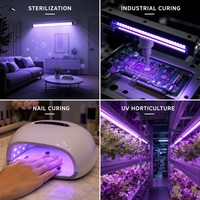 Bande lumineuse LED UV 365nm 405nm à double puce, composant LED 3030 0,5W 3V pour barre lumineuse flexible, alimentation personnalisée pour bande UV