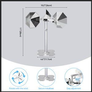 Ahuyentador de Aves N2 Reflectante con Rotación de 360°, Control de Animales, Ahuyentador Solar de Aves, Sin Matanzas, Energía Eólica para Huertos - Product Image 2
