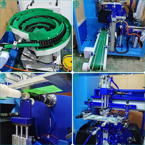 Machine d'impression sérigraphique automatique complète personnalisable pour écrans ovales avec système de table rotative et alimentateur vibrant - Product Image 2