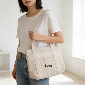 New Arrival Factory Custom Cotton Beach <b>Tote</b> <b>Bag</b> <b>With</b> <b>Zipper</b> - Product Image 1
