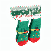 Chaussettes de Noël PAIPET pour chiens, lot de 4 chaussettes antidérapantes à motif de patte de Père Noël, bottes douces et chaudes pour petits chiens, vente en gros