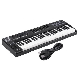 WORLDE PANDA49 Controlador de teclado <span class=keywords><strong>MIDI</strong></span> <span class=keywords><strong>USB</strong></span> de <span class=keywords><strong>49</strong></span> teclas portátil 8 almohadillas retroiluminadas coloridas RGB con cable <span class=keywords><strong>USB</strong></span> - Product Image 2