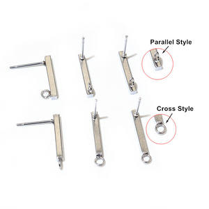 Aretes <span class=keywords><strong>Caseros</strong></span> en Forma de T de Acero Inoxidable con Anillos Colgantes, Accesorios para Hacer Colgantes DIY - Product Image 2