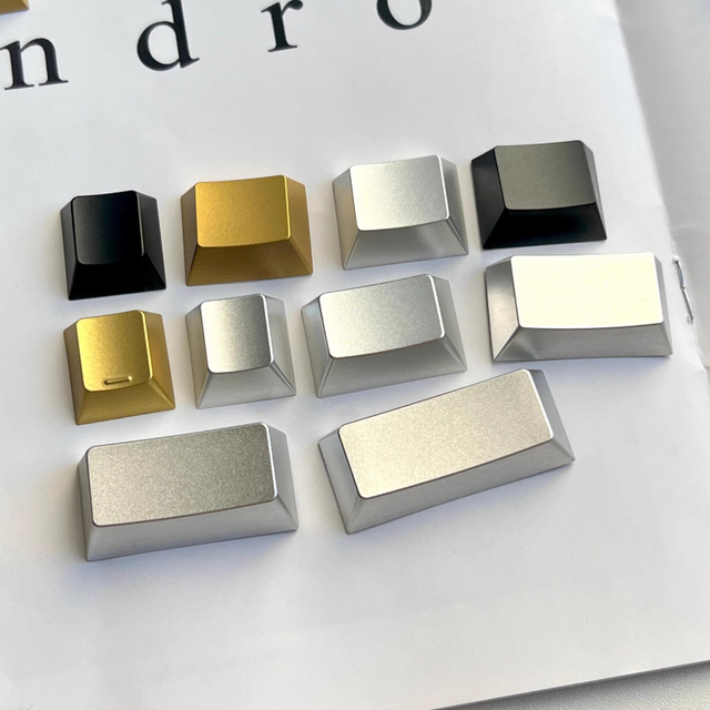 Uncarved Metal Keycaps Custom Single Keycaps R1/R2/R3/R4 Cherry Profile 1.25U 1.5U Keycaps for Mechanical Keyboards Gifts