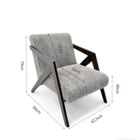 Fauteuil simple Richard amélioré et durable, style nordique français mi-siècle, en bois, pour salon et balcon, chaise de relaxation