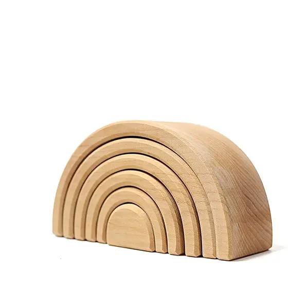 Hölzerne Regenbogen blöcke Arch Stacking Nesting Spielzeug Holz Montessori Kreative Regenbogen Bausteine für Kinder