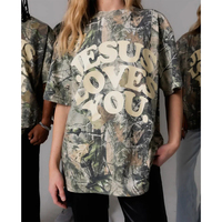 Chemises de camouflage personnalisées Jésus t'aime T-shirt de camouflage sérigraphié T-shirt de camouflage surdimensionné Jésus t'aime T-shirt graphique