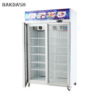 Ventilateur de porte en verre en alliage d'aluminium refroidissant le congélateur commercial vertical à basse température pour les aliments congelés de supermarché