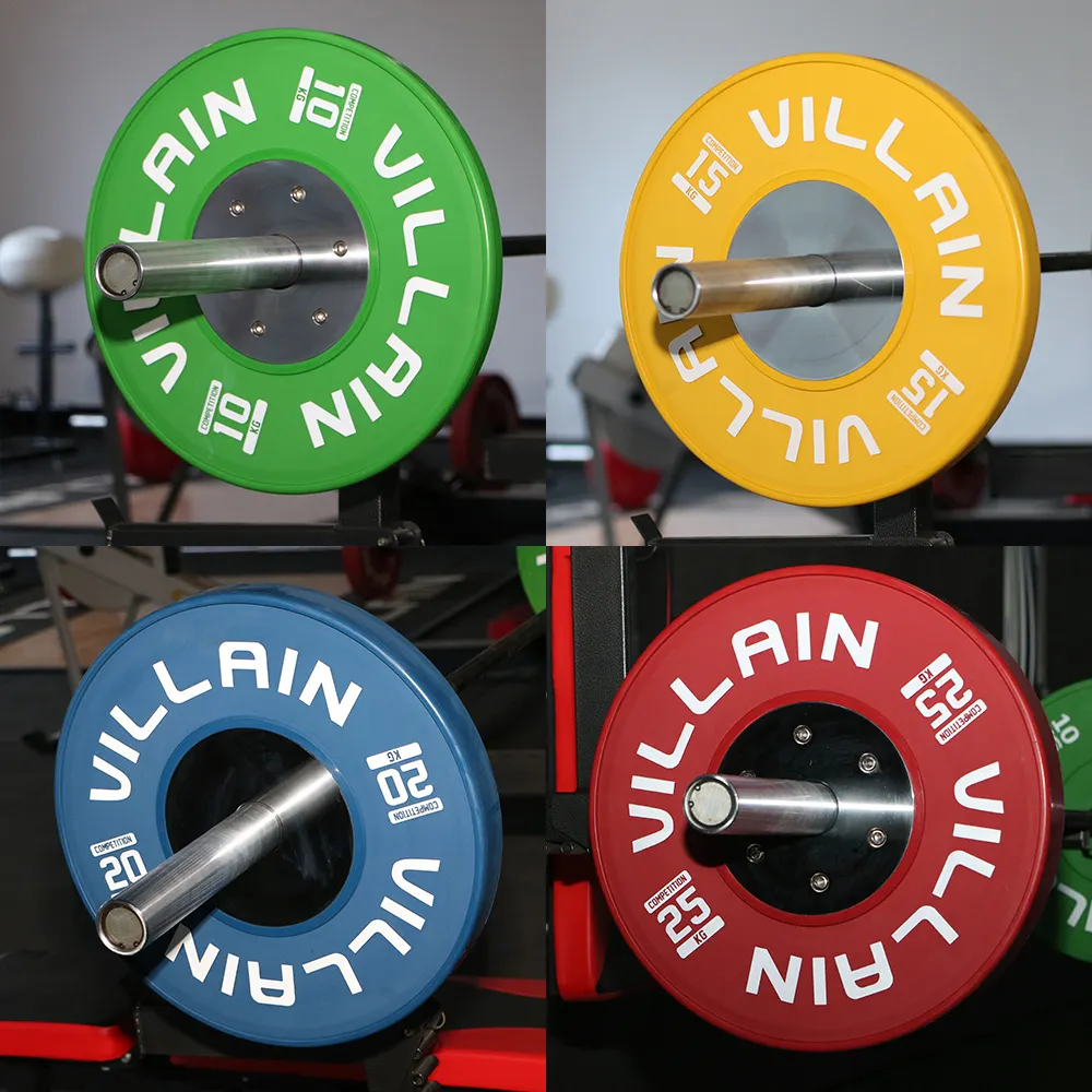 VILLAIN Fitness Wettbewerb Gewichtheben Stoßstange Platte Gummi Gewichte Platten Set KGS