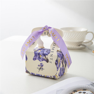 Boîte à chocolats de mariage personnalisée en gros avec logo, biodégradable, réutilisable, durable, pliable, idées de boîtes CMYK, avec ruban - Product Image 1