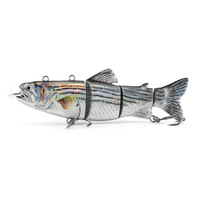 130mm 42g leurre de poisson auto-nageant robotique électrique avec appât à hélice et lumière LED clignotante leurre de pêche rechargeable