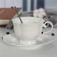 Ensemble tasse à café et soucoupe en porcelaine blanche de haute qualité pour la maison et les restaurants, capacité de 200 ml, durable et écologique