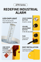 Sistema de Alarma con Luz de Advertencia de 120dB, 24VDC, Impermeable, con Luz Estroboscópica LED, 10A, Grado Industrial