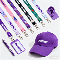 Lanière en polyester avec logo personnalisé avec porte-badge de carte d'identité et porte-cartes