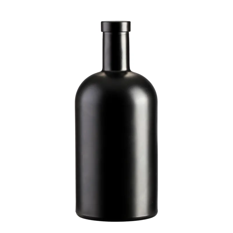 Benzersiz tasarım 200ml 375ml 500ml 750ml 1000ml mat siyah zeytinyağı cam şişeler ile Corked