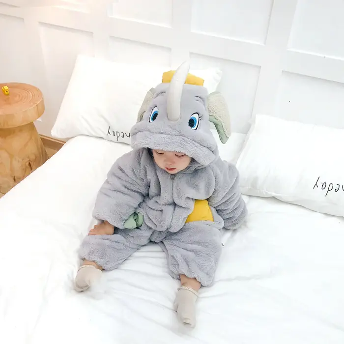 Baby Onesie Winter Elephant Outfitting Warm Men And Women Baby Crawling Clothes Ha Clothes