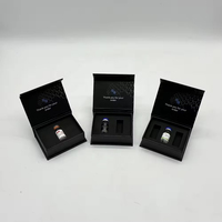 Kotak Peptida Dapat Didaur Ulang 2ml 3ml Kemasan Vial Peptida Tunggal Kotak Karton Hitam Magnetik dengan Berbagai Slot untuk Paket Vial