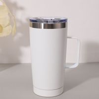 Mug de voyage isotherme sous vide Emerit Custom 2026 de 600 ml, en acier inoxydable 18/8 à double paroi, anti-fuite, avec poignée facile à transporter
