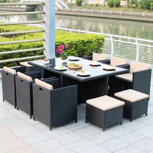 Hotselling Outdoor Eetmeubelset Rieten En Tafeltuinset Per Rotan