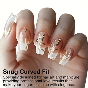 Fournitures pour <span class=keywords><strong>ongles</strong></span>, produits <span class=keywords><strong>de</strong></span> beauté : <span class=keywords><strong>Faux</strong></span> <span class=keywords><strong>ongles</strong></span> <span class=keywords><strong>à</strong></span> presser, motif marbre rose et blanc français, avec feuille d'or, pour doigts - Product Image 2