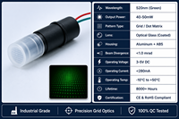 Module laser vert ZhongHe CE RoHS 520nm 40-50mW, projecteur de motifs de grille, vision industrielle, alignement semi-conducteur, personnalisable