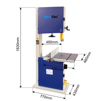 Scie à ruban en bois de 16 pouces MJ344, scie à ruban verticale pour le travail du bois avec support fermé, scie à ruban super robuste de 3 CV avec frein moteur