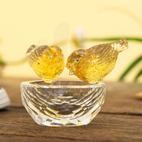 Ornements en cristal gravés au laser, écologiques, en forme de petit nid d'oiseau, art populaire animalier, pour enfants et étudiants, vente en gros