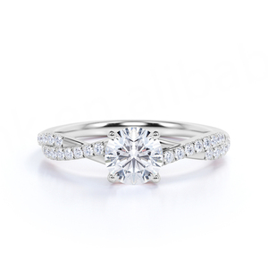 Anillo Ovalado de Moissanita de Moda en Oro Rosa de 18K, Elegante Joyería de Diamantes con Elegante Banda de Oro Rosa de 18K - Product Image 5