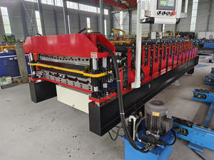 Used Automatic Single Layer Glazed Steel Colored <b>Tile</b> Roll Forming Machine PLC Control Featuring Motor Bearing Gear Engine - Product Image 4