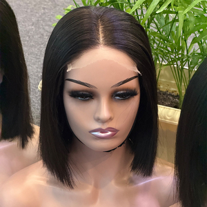 5x5 HD Lace Closure Bob Wig Human Hair 8 Inch <b>Silky</b> Straight Short Bob Wig Glueless Pre Plucked Hairline Natural Black Human Hai - Product Image 4