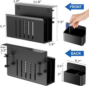 책상 아래 메탈 노트북 정리함 무타공 2단 사이드 데스크 수납 서랍 워크스페이스 홈 오피스용 - Product Image 4
