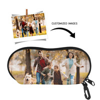 Étui à lunettes personnalisé en polyester avec fermeture éclair, imprimé sur mesure pour animaux de compagnie/famille