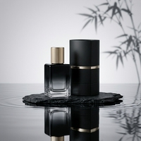Nouvelle bouteille de parfum en bambou à l'encre de Chine, bouteille de parfum minimaliste noire et blanche, coffret cadeau parfumé en stock