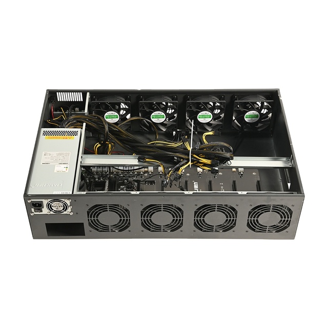 Higher Adaptability 8 GPU Full Tower Metal Case with Server Power Supply Rx 1660 Super Gaming with Fan Stock Available