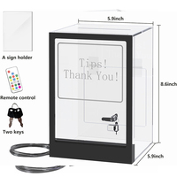 Klare Acryl Wahlurne Spenden box mit Schloss Leuchten Acryl Spende Wahlurne mit LED-Beleuchtung