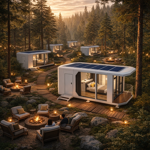 Casa Cápsula Prefabricada de Lujo para Glamping, Cabaña Modular Ecológica para Parques de Vacaciones - Product Image 1