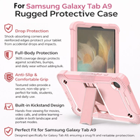 Étui robuste pour tablette Samsung Galaxy Tab A9 8,7 pouces X110/X115/X117 avec béquille intégrée pour étui Tab A9