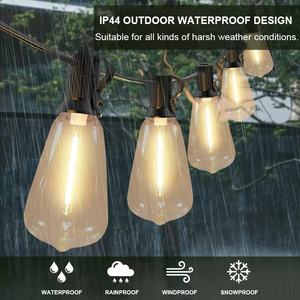 Tùy chỉnh st38 E12 ngoài trời dẫn chuỗi đèn không thấm nước ấm trắng IP44 Patio đèn cho Giáng sinh Halloween bên nhựa - Product Image 6