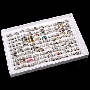 Cincin Pria <span class=keywords><strong>Stainless</strong></span> Steel Murah Grosir, Perhiasan untuk Pria dan Wanita, Hadiah Perhiasan, Batch Campuran Cincin - Product Image 3
