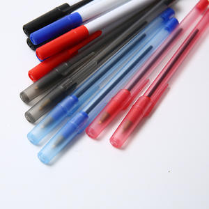 Simples elegante escritório estudo branco sólido transparente pólo caneta esferográfica antiderrapante soquete de plástico à base de óleo caneta esferográfica - Product Image 3