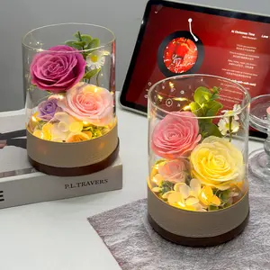 Hương liệu xà phòng hoa hồng Led xà phòng hoa nhựa chai cưới Hoa nhân tạo Ngày Valentine ngày của Mẹ Món Quà Ngày Giáng sinh