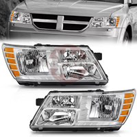 Feux avant noirs CH2503222 pour Dodge Journey 2009-2020, boîtier chromé, phares ambrés 5116288AA 5116288AB