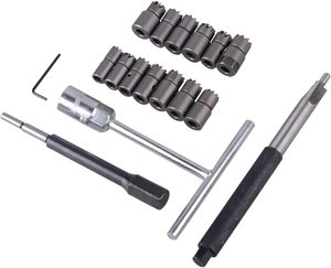Kit de 17 pièces universel pour injecteurs diesel, <span class=keywords><strong>extracteur</strong></span>, outil de dégrossissage et de réparation de sièges d'injecteurs - Product Image 4