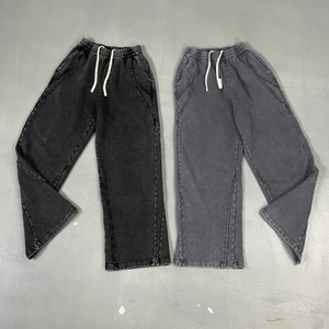 Pantalon de jogging décontracté pour homme, coupe ample, taille mi-haute, en molleton épais, style streetwear vintage hip-hop, pour l'extérieur - Product Image 2