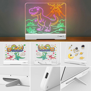 Акриловая развивающая игрушка: светящаяся доска для рисования с LED-подсветкой, сухостираемая, для детей - Product Image 6