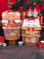 Vente directe usine – Sac cadeau de Noël 2025 autoportant anti-humidité motif bonhomme de neige pour bonbons et chaussettes