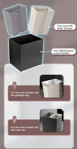 Sử Dụng Thương Mại Mở Top Thép Không Gỉ Phòng Khách Sạn Chất Thải Thùng Phòng Khách Thùng Rác Có Thể Với Nhà Thùng Rác - Product Image 5