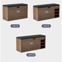 Banc de rangement à chaussures en bambou de style moderne HANYEE, organisateur simple pour l'entrée, avec coussin, pour la maison/l'appartement, salon