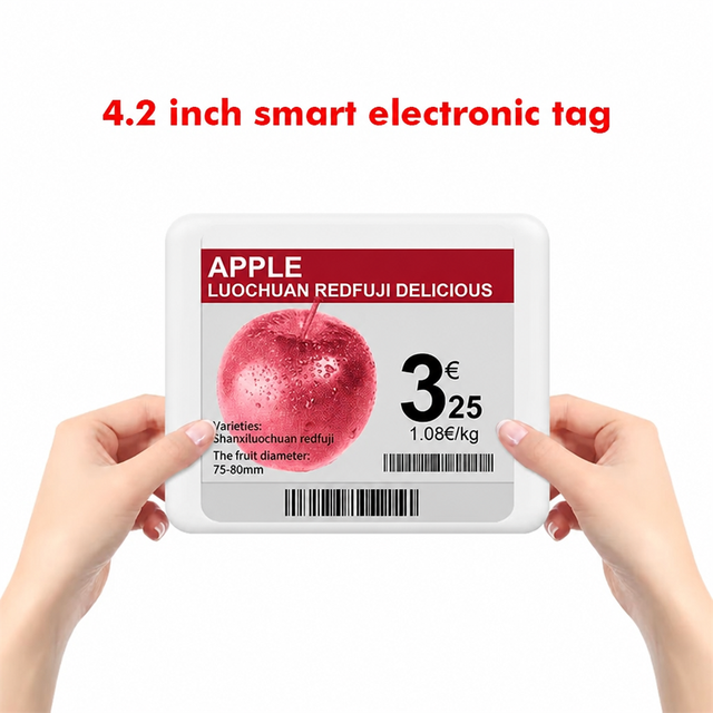2.4G Wireless ESL E Ink Shelf Label ABS 4.2 Inch Electronic Price Tag E Paper Display for Supermarket